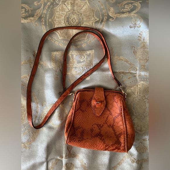 Chic Tan Snakeskin Crossbody Bag - Picture 1 of 6